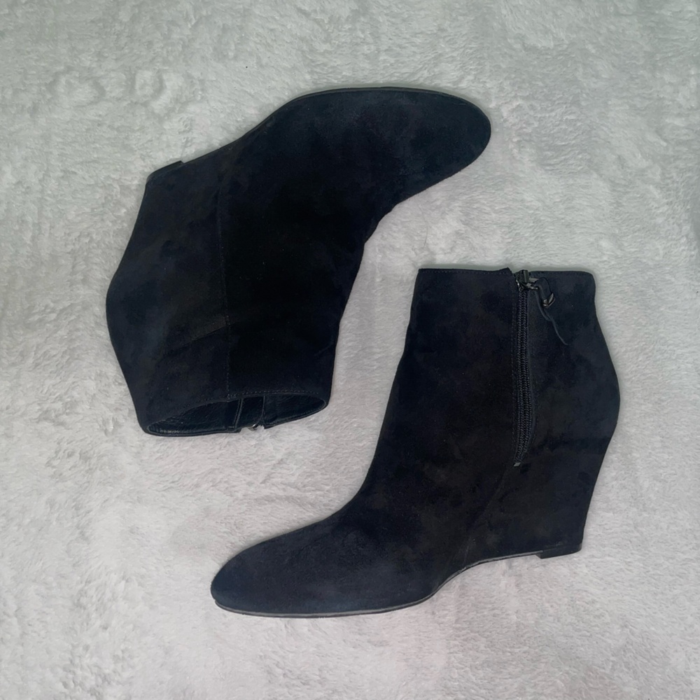 Via Spiga Black Suede Ankle Boots